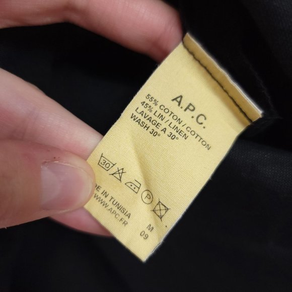 A.P.C. Linen Square Neck Top Black Tie Back Size Small - Picture 7 of 7